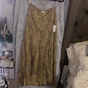 Japna Metallic Gold High Low Skirt